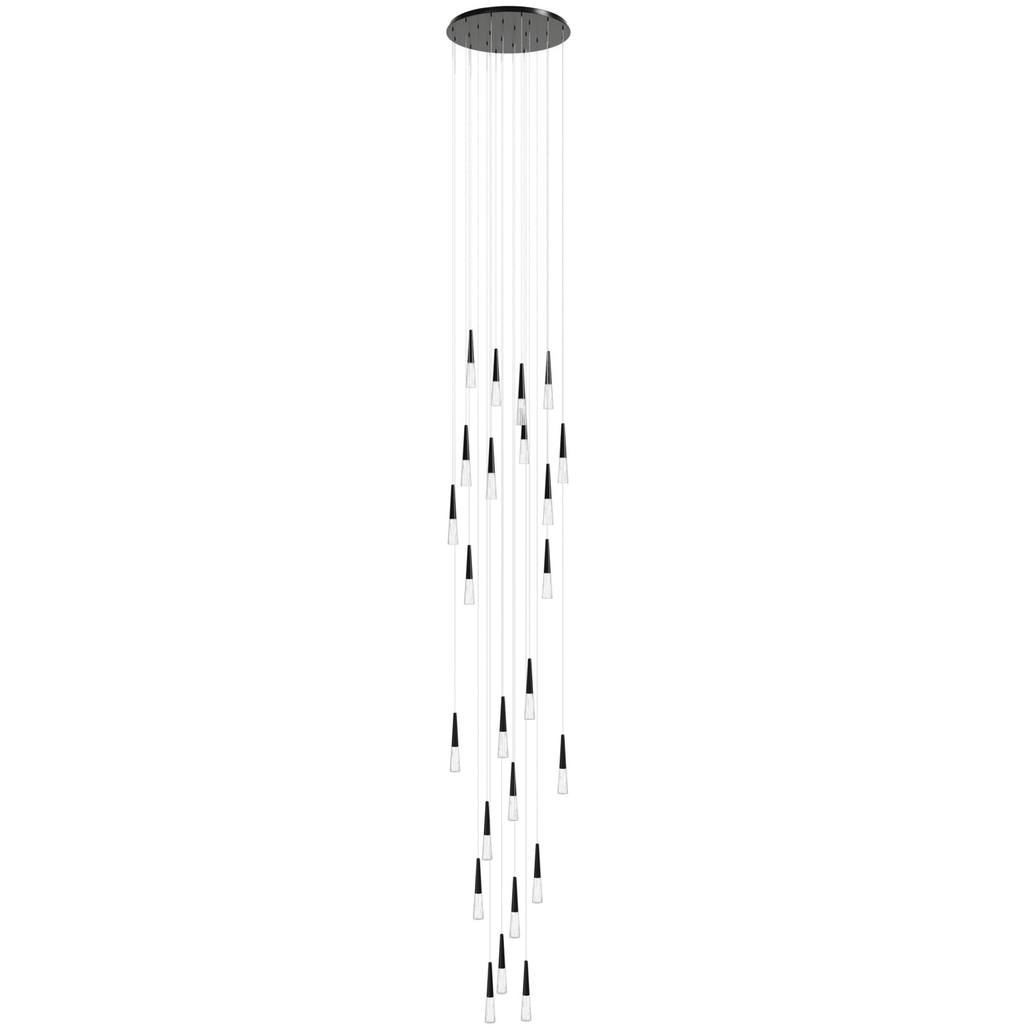 Encino 25-Light Crystal and Gun Metal Pendant Light
