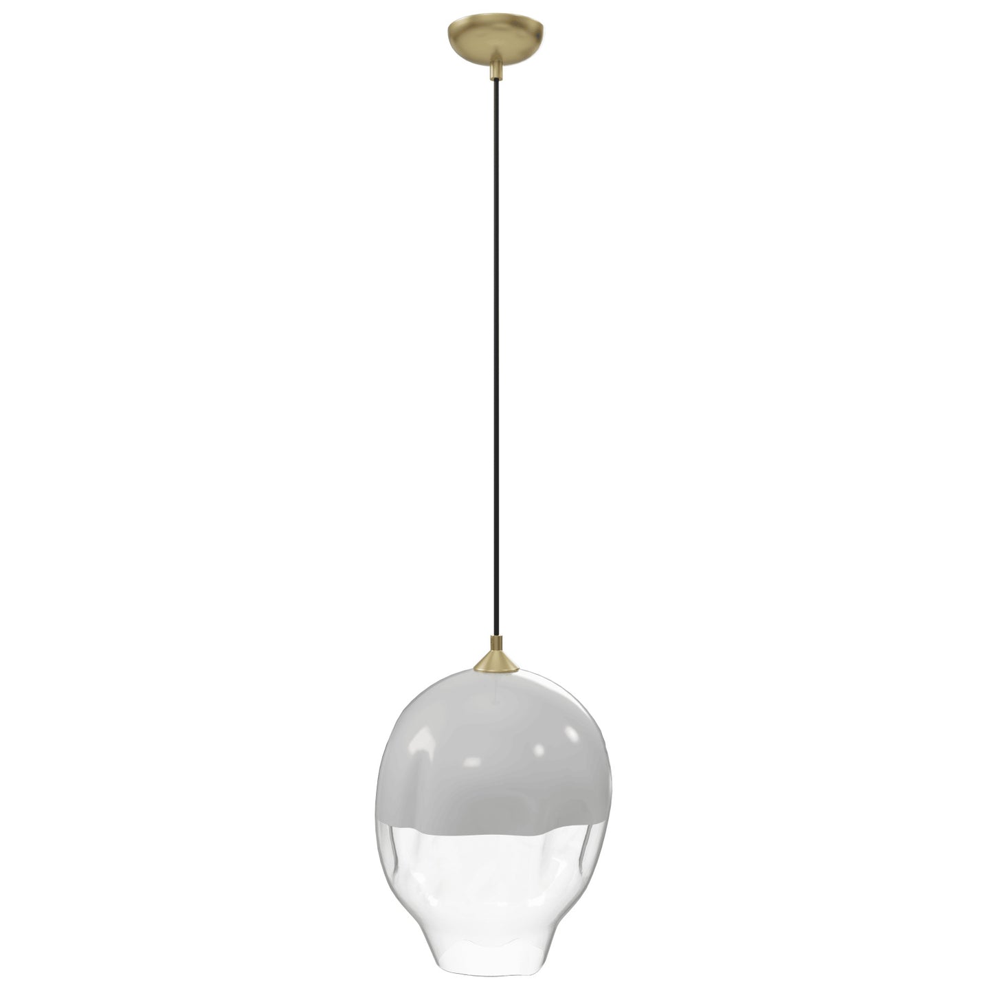 Sonoma Ave 1-Light 11.8" White & Clear Globe Pendant Light