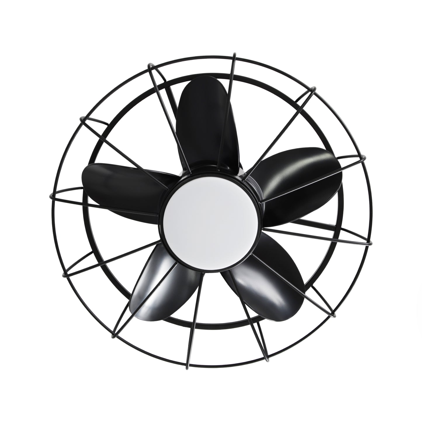 20" Indoor/Outdoor Black Industrial Plug-In Ceiling Fan with Light