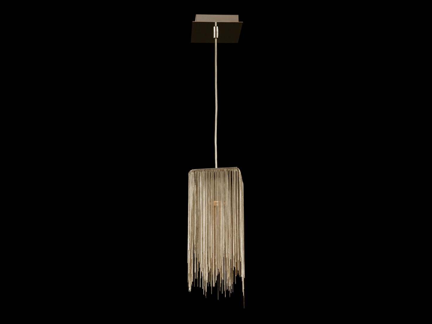 Fountain Ave Gold Statement Chain Square Pendant Light
