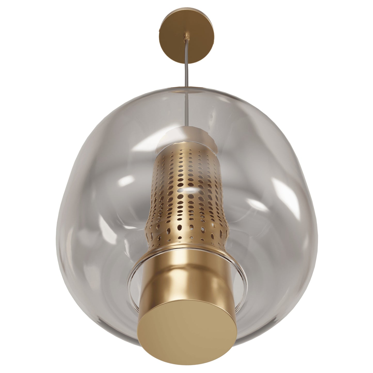 Cosmopolitan 11" 1-Light Aged Brass Glass Pendant Light
