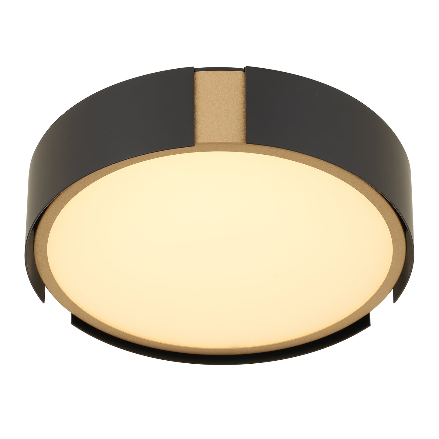 Ember 10" Matte Black with Brass LED Flush Mount Ceiling Light