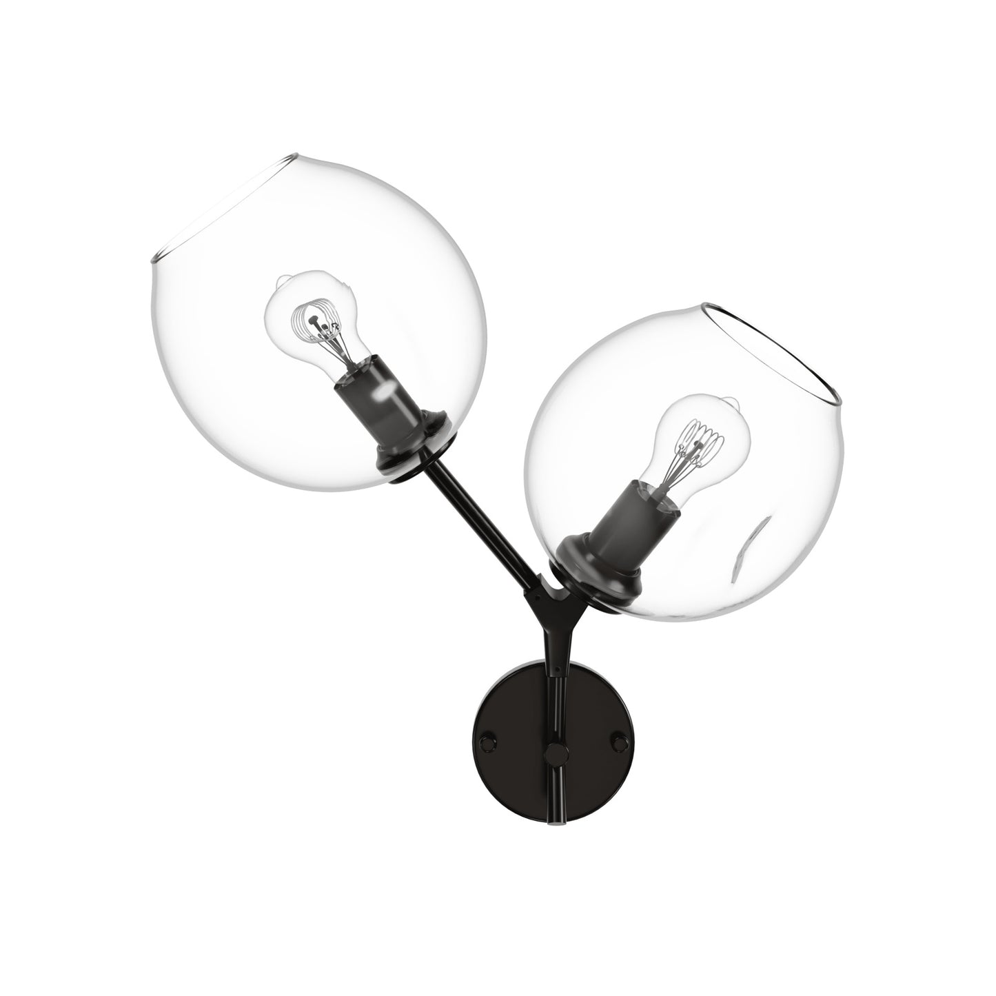 Fairfax Ave 2-Light Dark Bronze Hand-Blown Glass Wall Sconce
