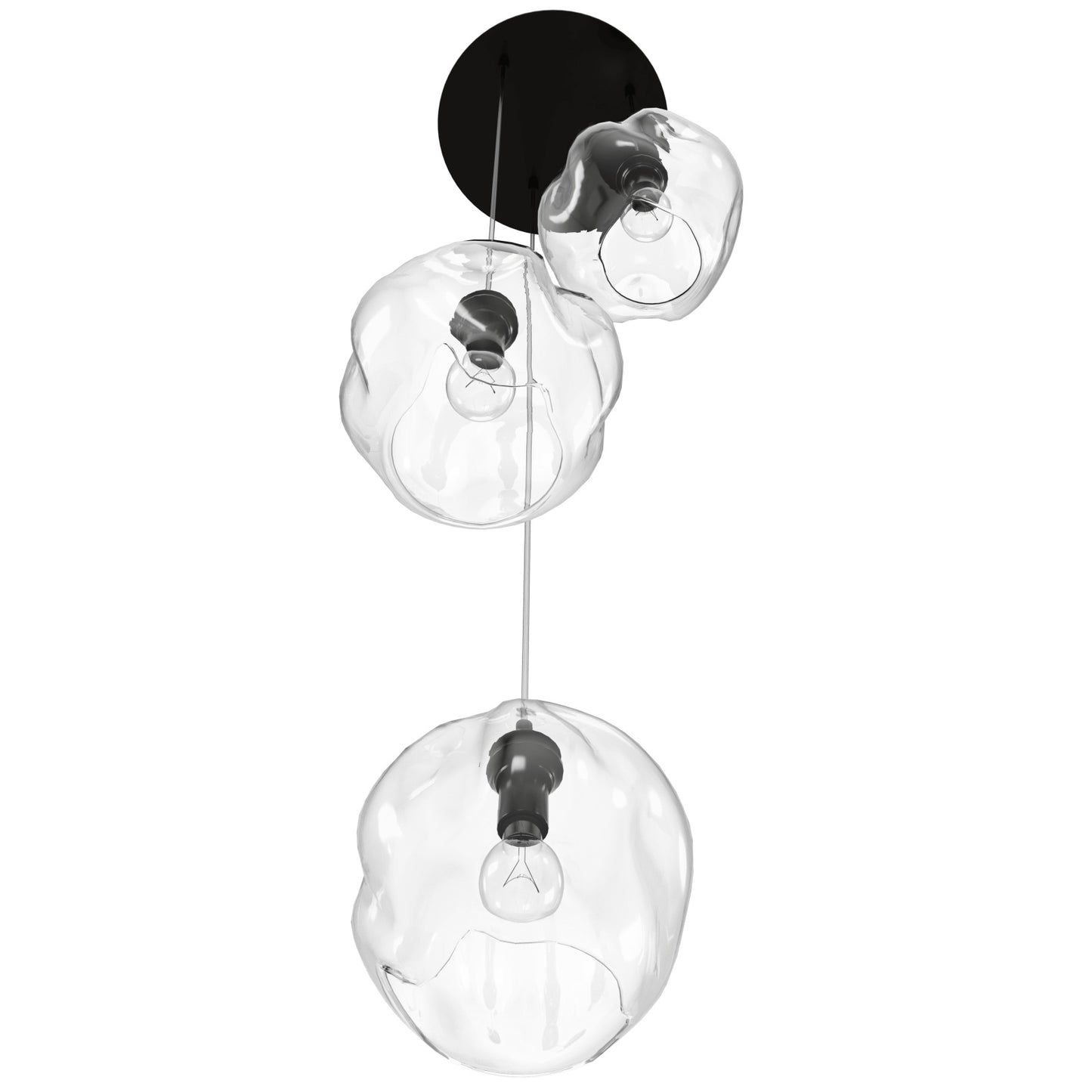 Sonoma Ave 3-Light Clear Globe Pendant Light