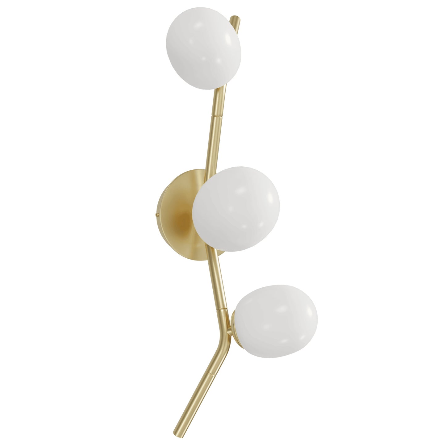 Hampton 3-Light Brushed Brass with White Glass Wall Sconce