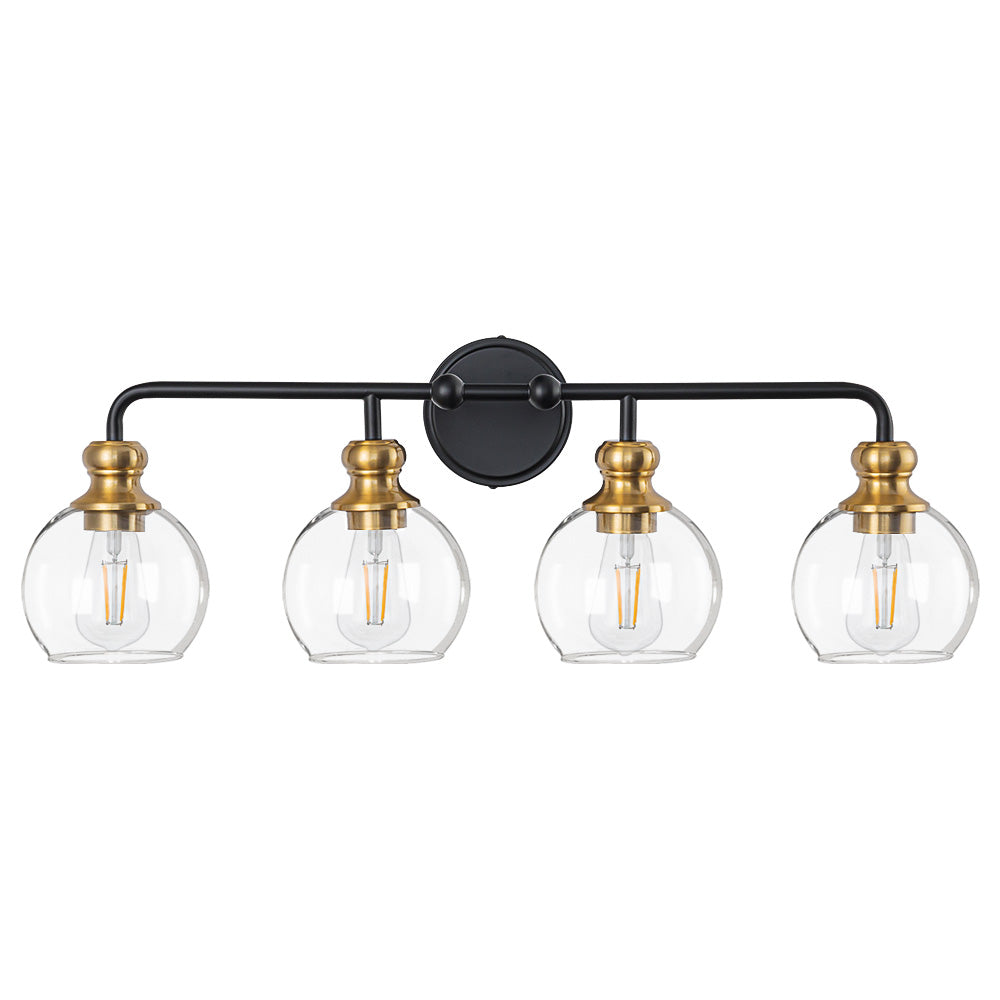 Irvine Black and Gold Modern 4-Light Vanity Light