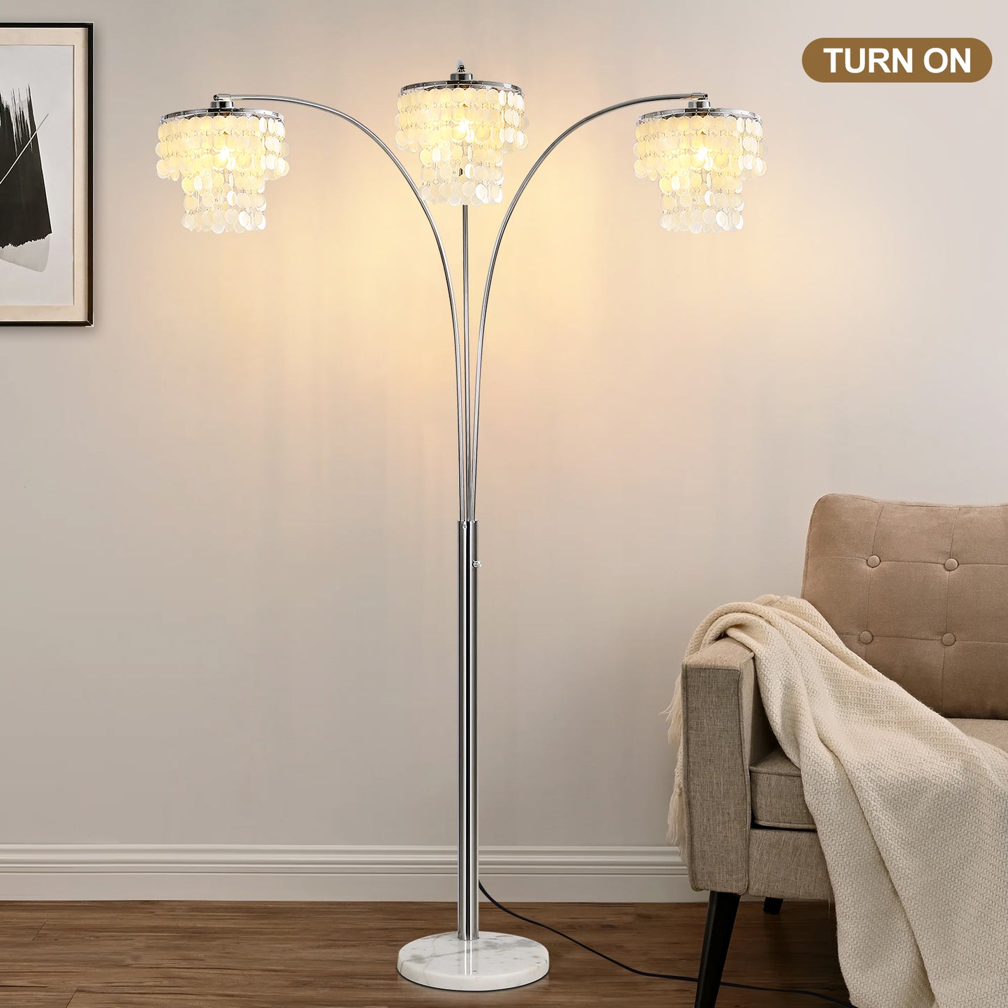 Brio 90" 3-Light Modern Arc Floor Lamp
