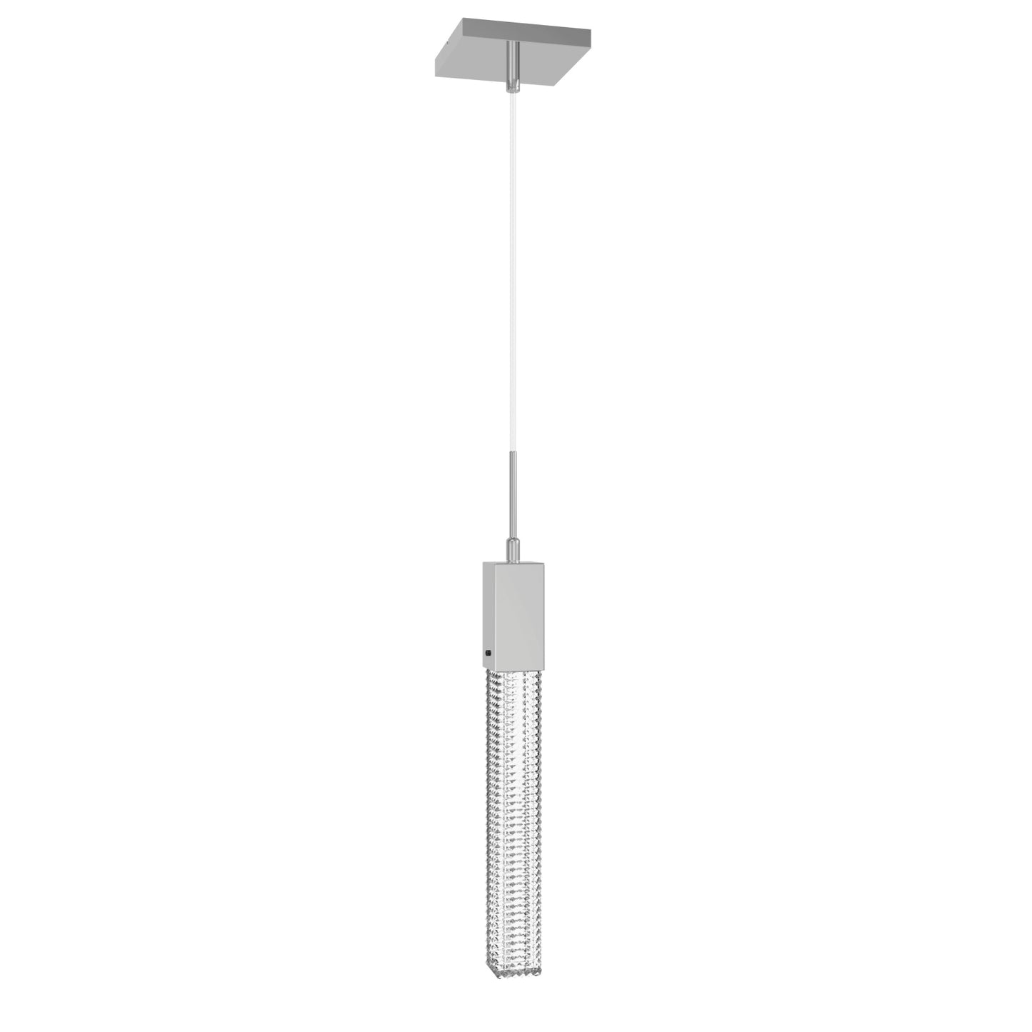 Boa 1-Light LED Polished Chrome Studded Glass Pendant Light