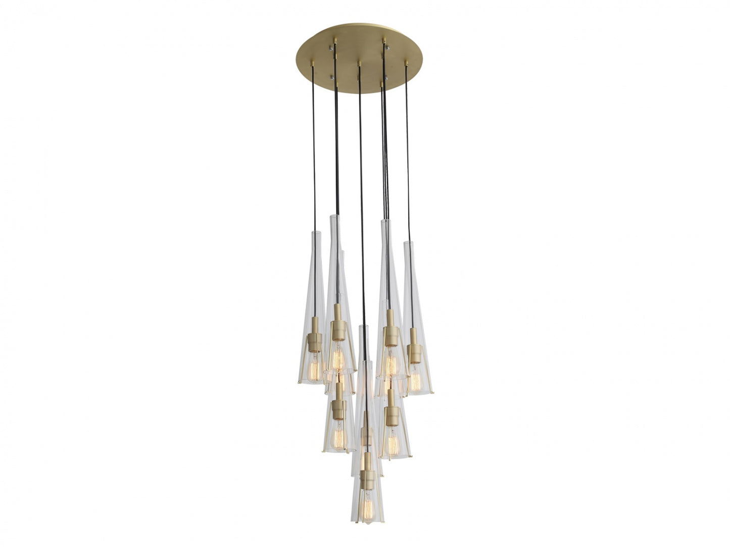 Abbey Park Modern Brushed Brass 10-Light Multi Port Pendant Light
