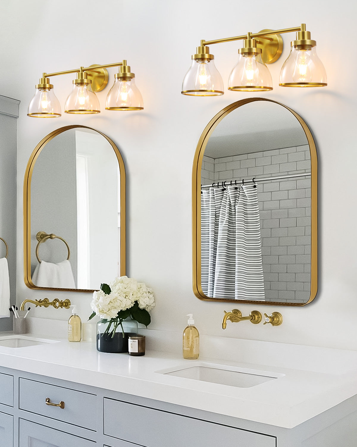 Hermosa Gold 3-Light Bathroom Vanity Light