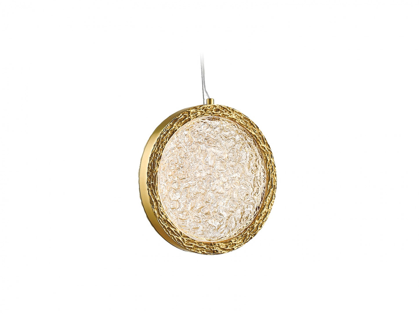 Bottega 1-Light Polished Brass 10" Round Ring Pendant Light