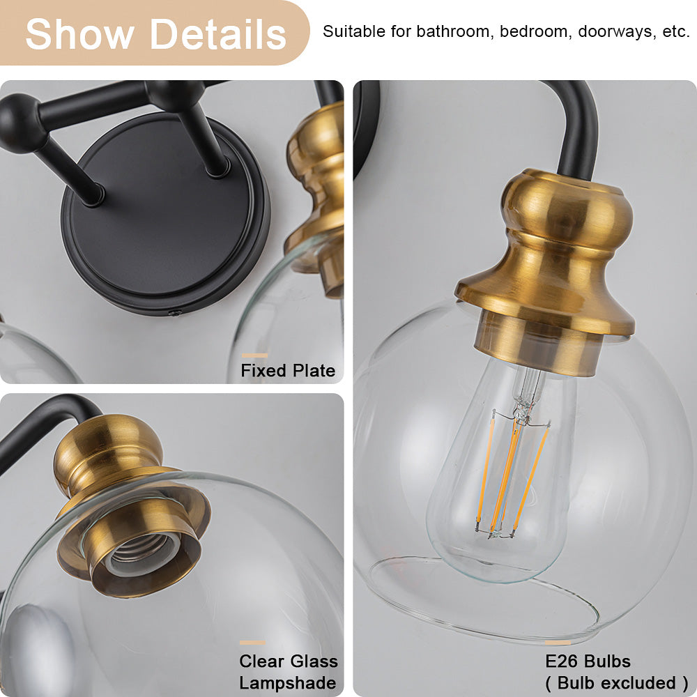 Irvine Black and Gold Modern 4-Light Vanity Light