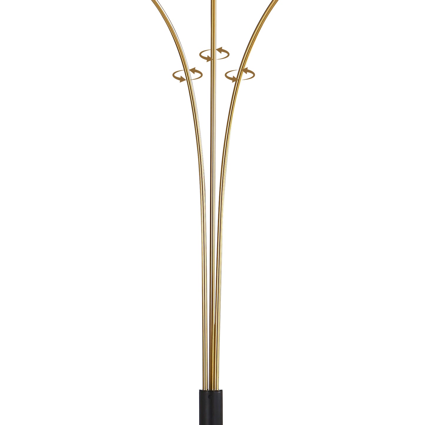 Brio 85" 3-Light Modern Gold Crystal Arc Floor Lamp