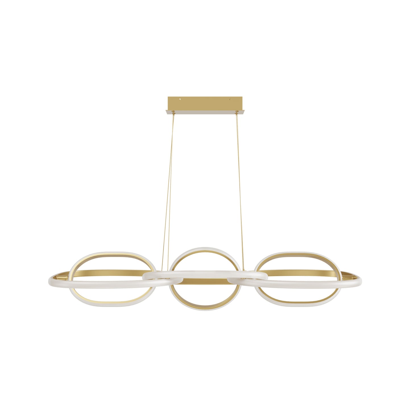 Circa Modern Gold Looping 6 Ring Linear LED Pendant Light