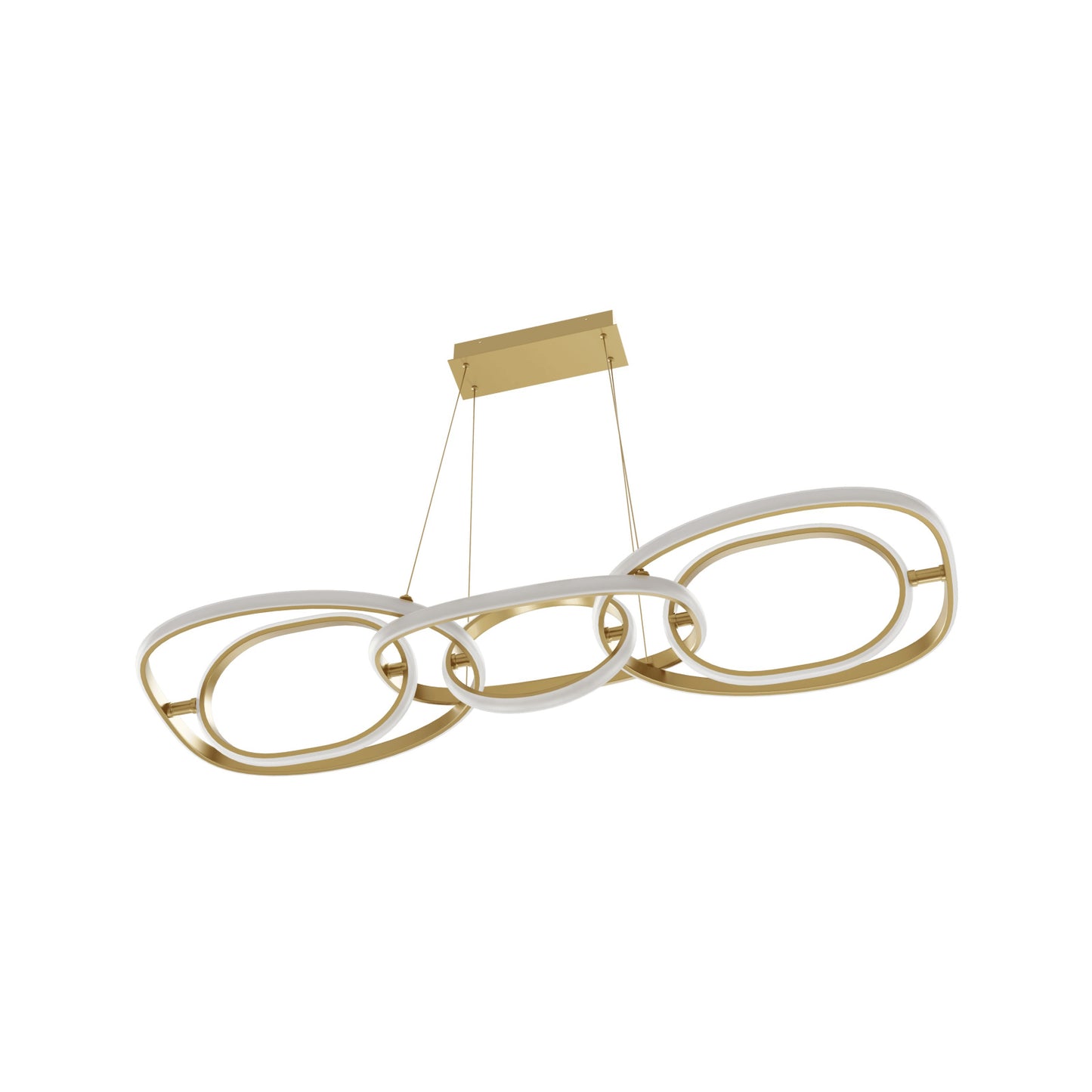 Circa Modern Gold Looping 6 Ring Linear LED Pendant Light