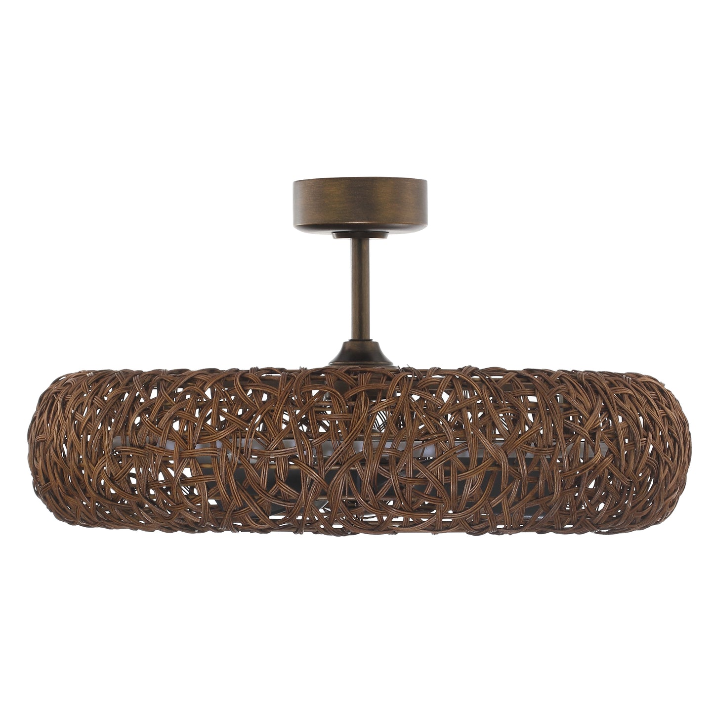 35" Perimost Farmhouse Rattan LED Ceiling Fan