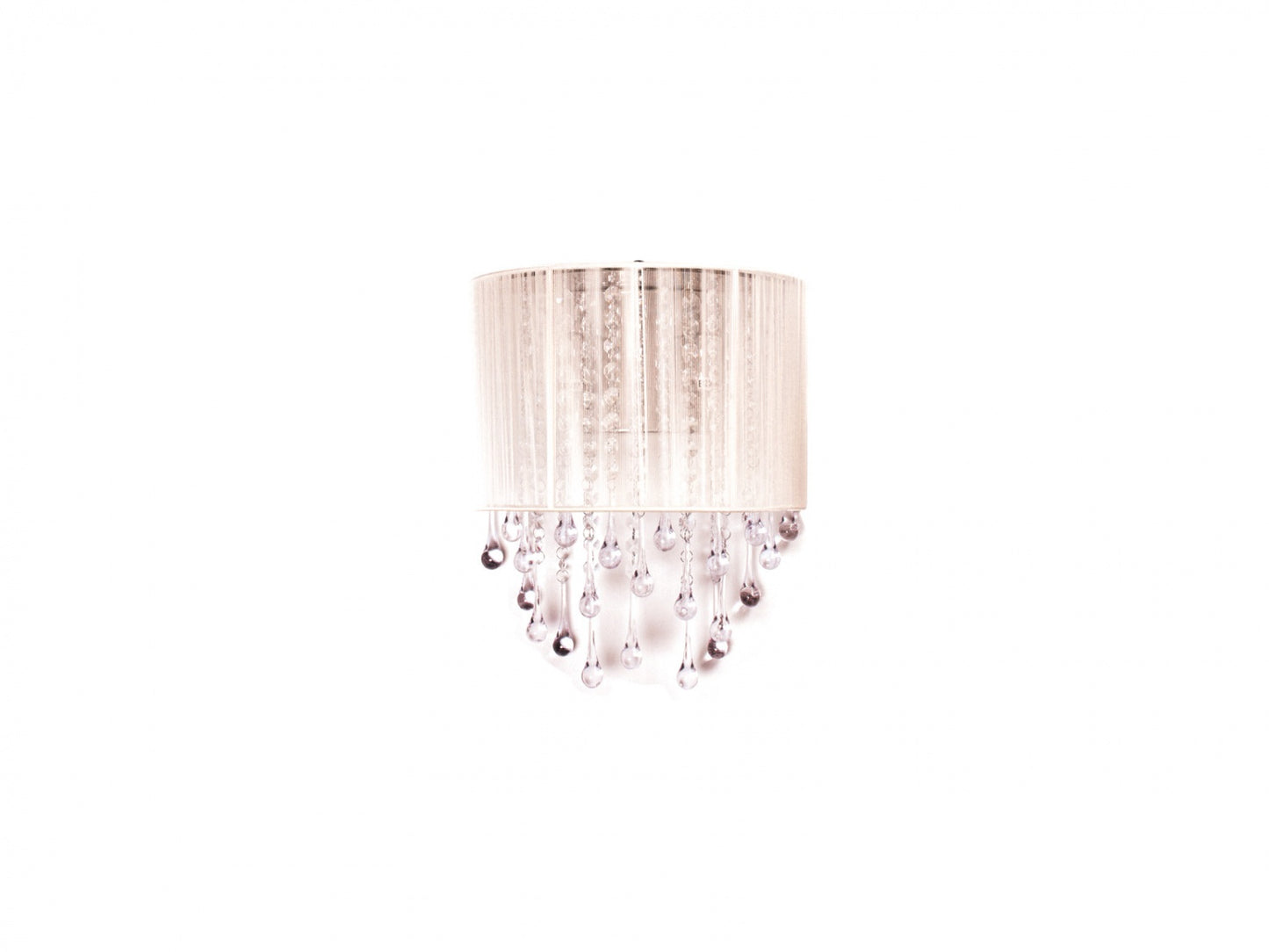 Beverly Dr. Traditional White Silk and Crystal Wall Sconce