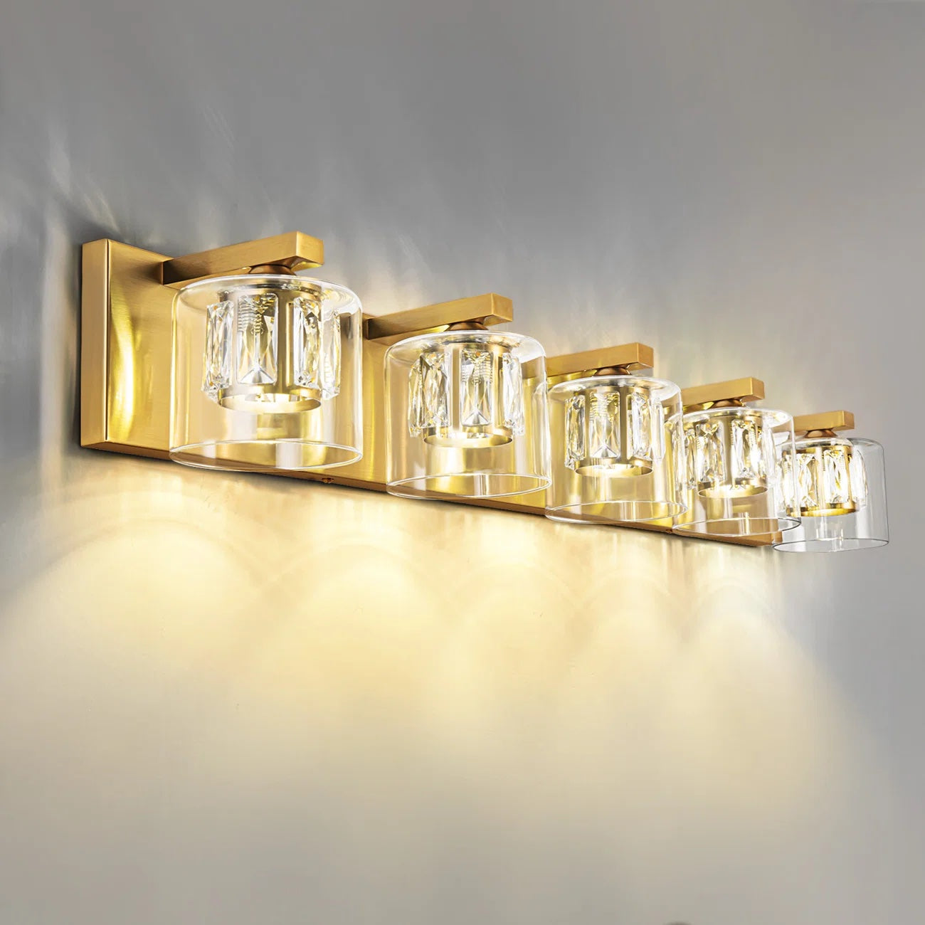 Kolt Gold Traditional 5-Light Bathroom Vanity Light