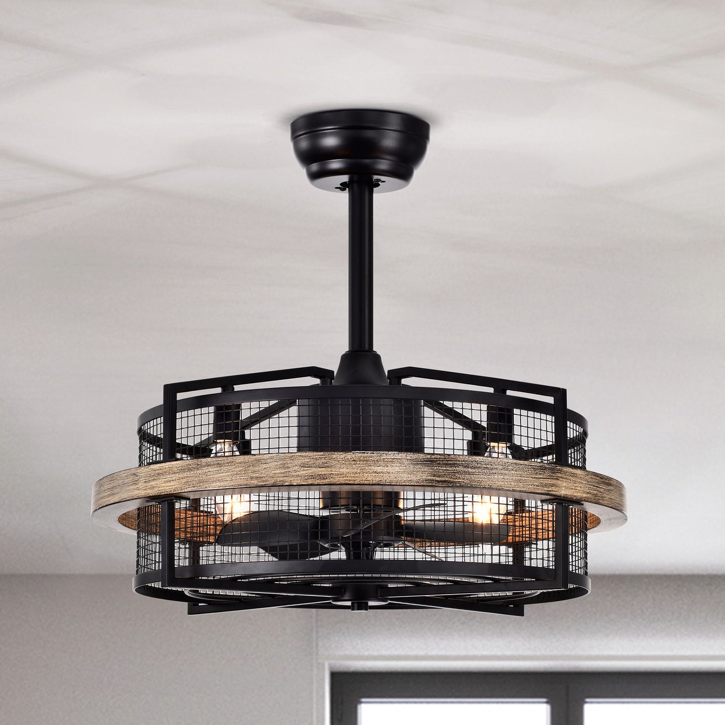 20" 5-Blade 4-Light Fandelier Ceiling Fan with Light