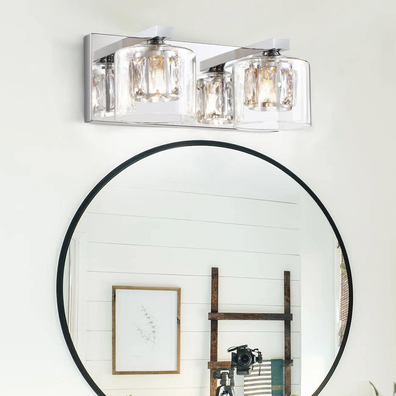 Kolt Chrome Traditional 2-Light Bathroom Vanity Light