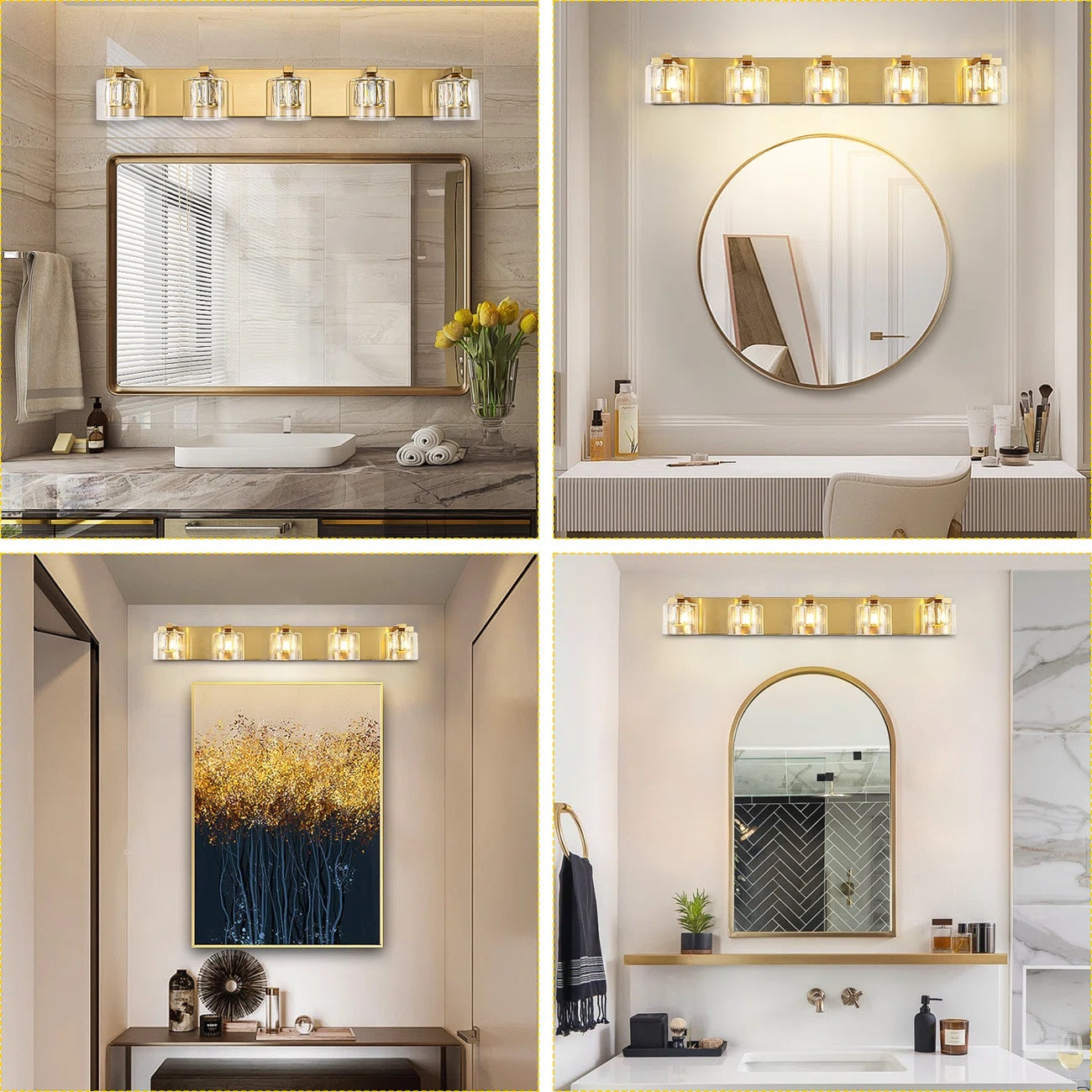Kolt Gold Traditional 5-Light Bathroom Vanity Light