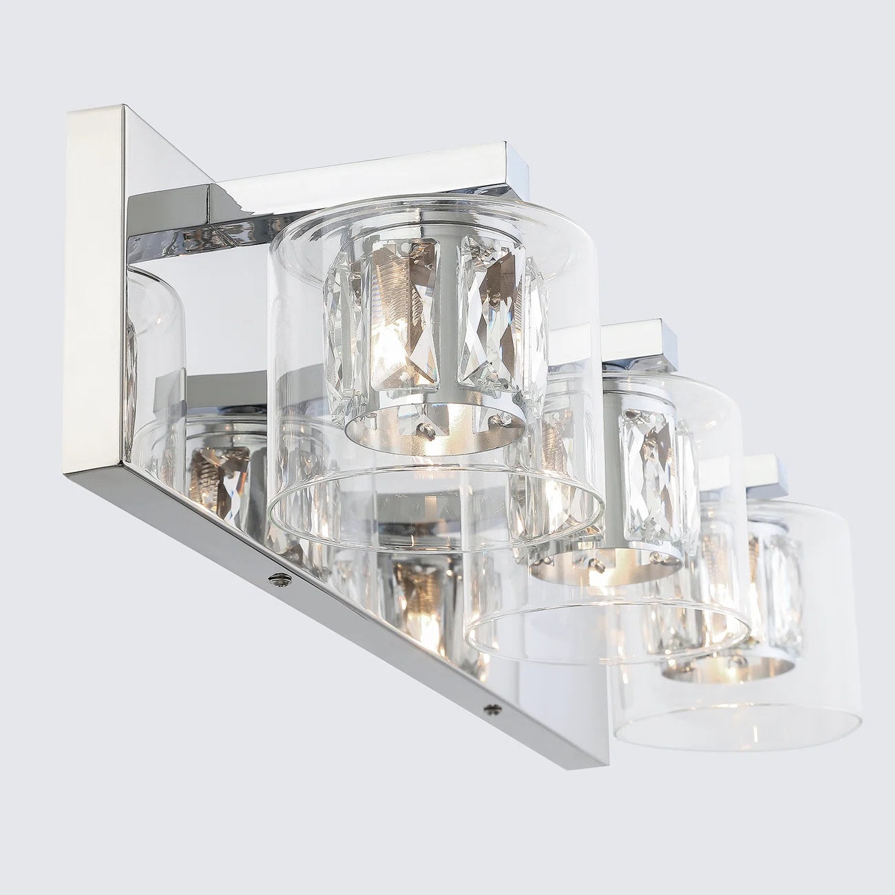 Kolt Chrome Traditional 3-Light Bathroom Vanity Light