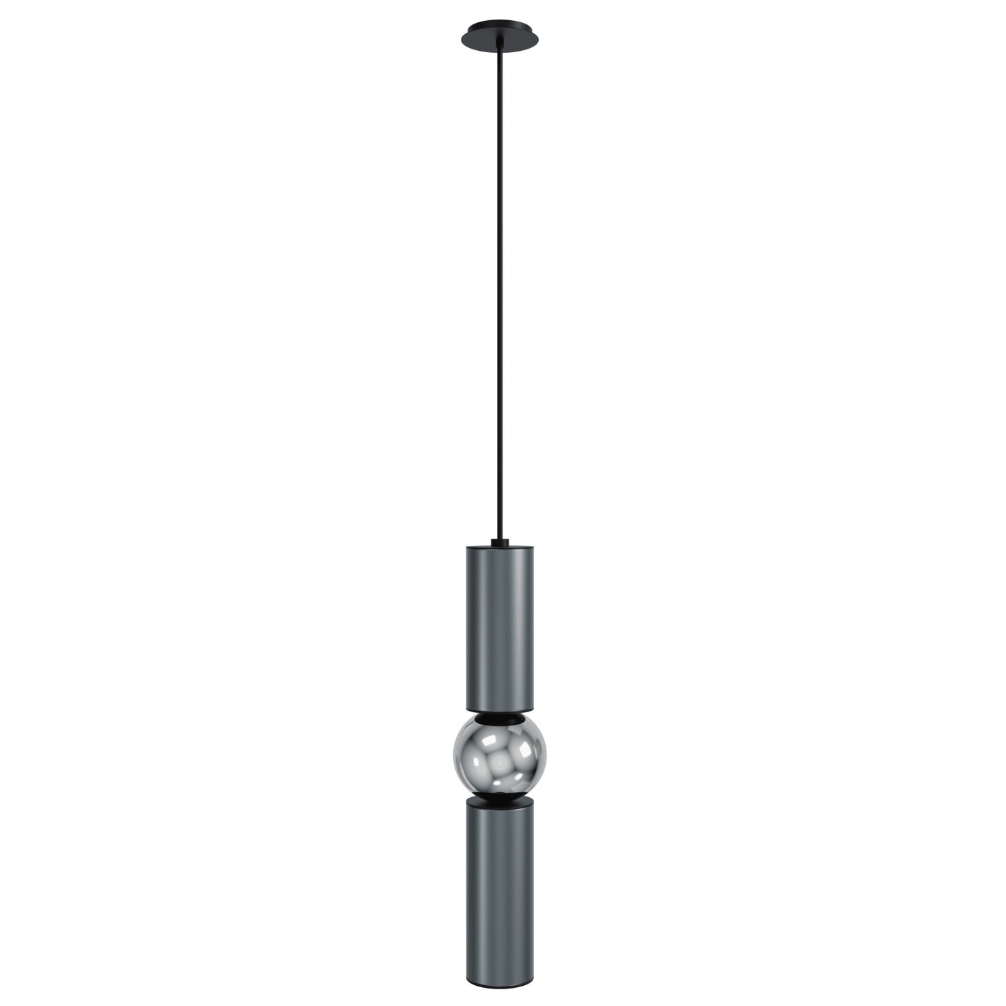 Cicada 1-Light Grey With Chrome Pendant Light