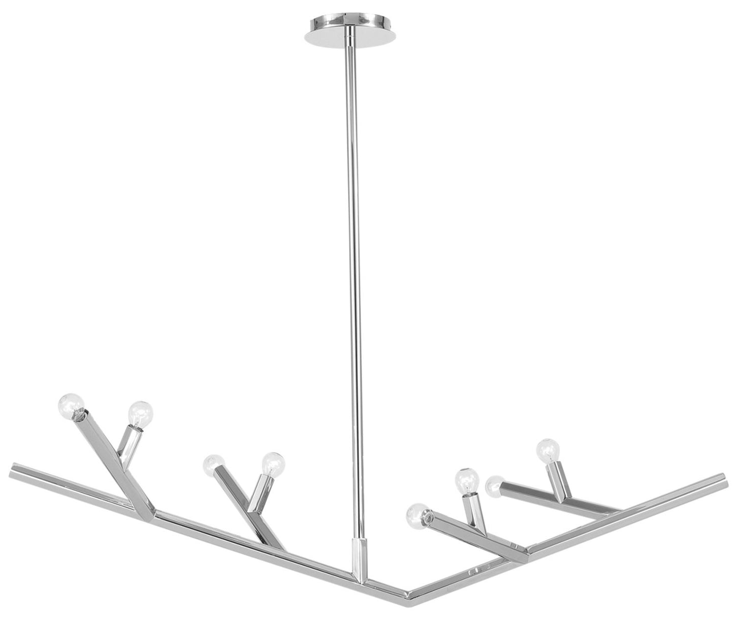 The Oaks Polished Nickel Linear 8-Light Branch Chandelier