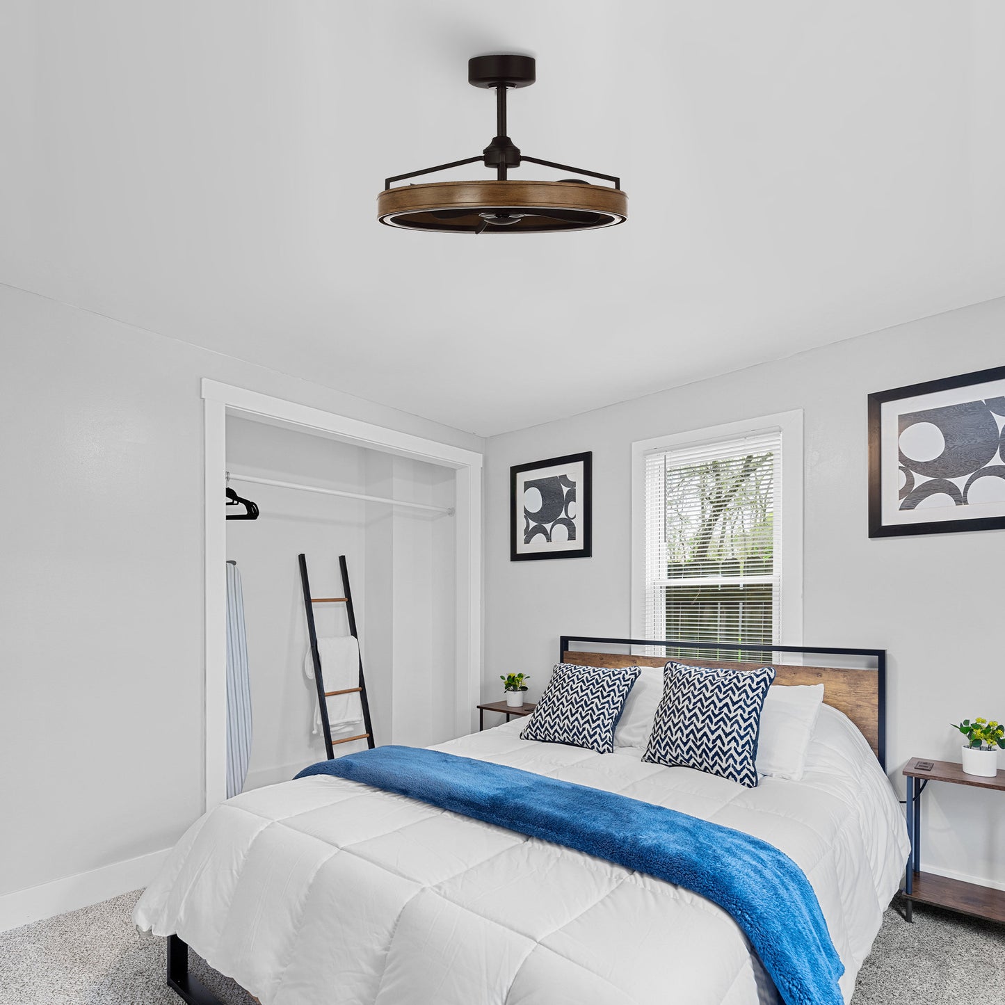 27" Farmhouse Fandelier Ceiling Fan with LED Light
