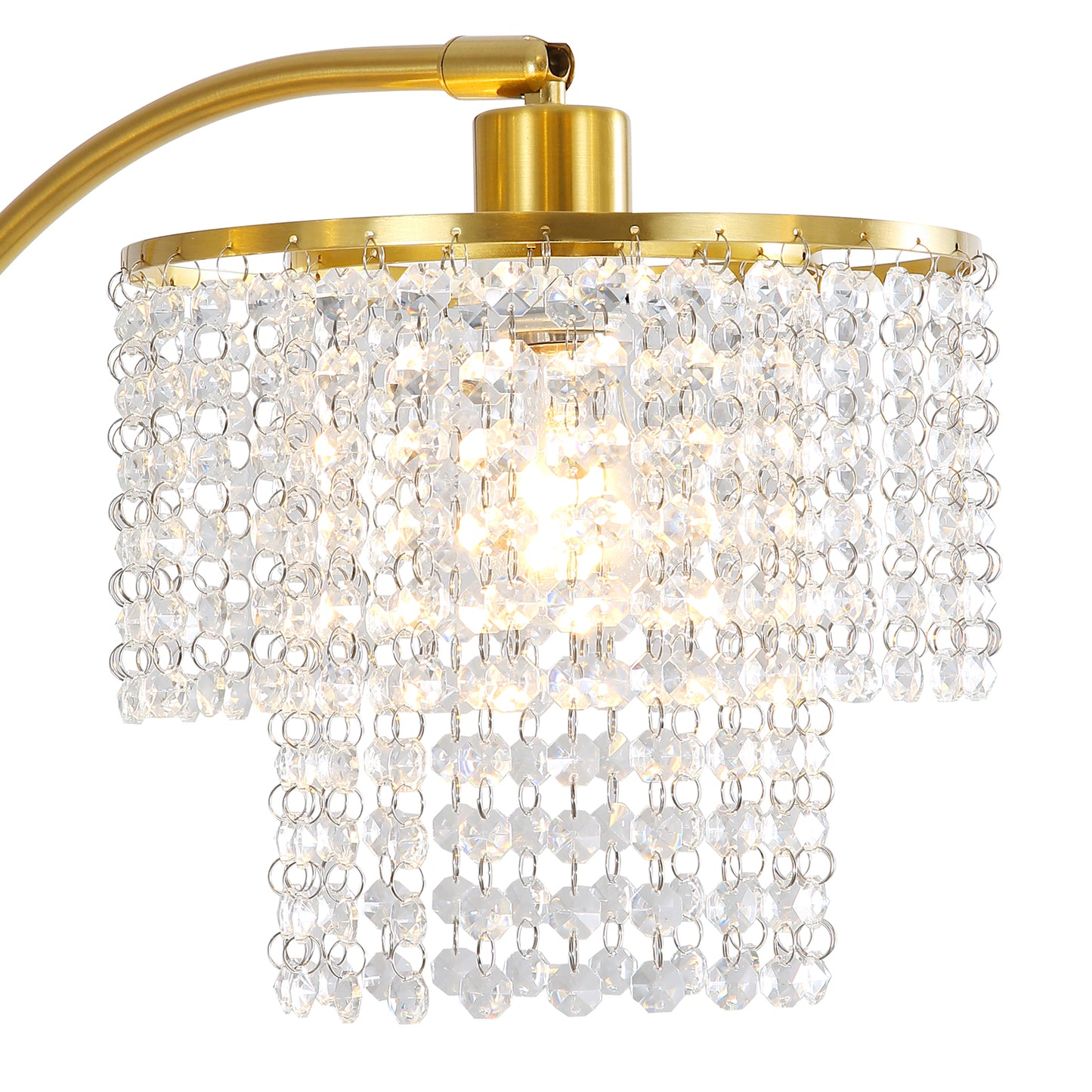 Brio 85" 3-Light Modern Gold Crystal Arc Floor Lamp