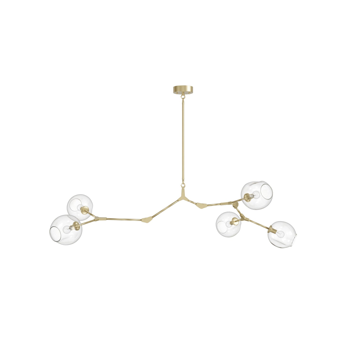 Fairfax Ave 5-Light Brushed Brass Hand-Blown Glass Chandelier