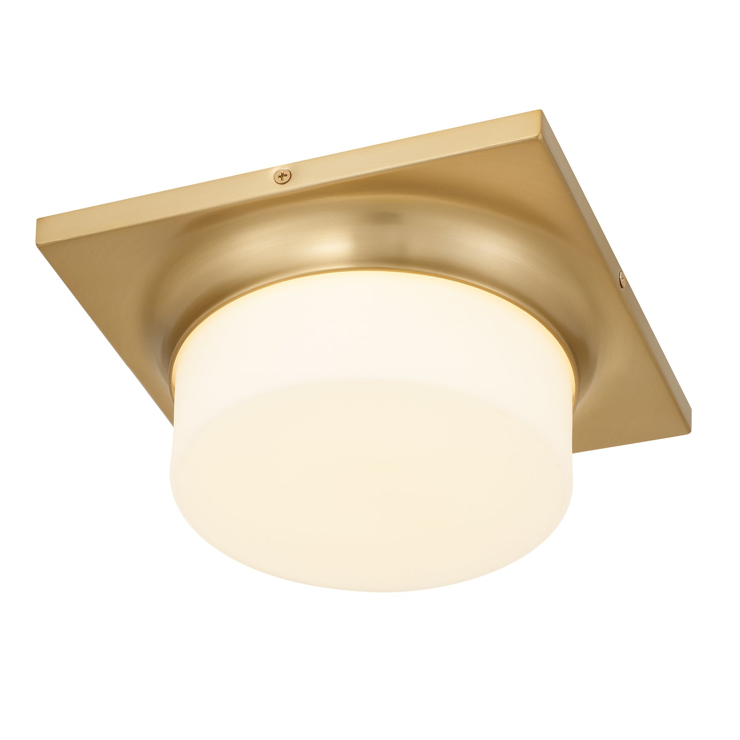 Aura 10" Antique Brass LED Flush Mount Ceiling Light