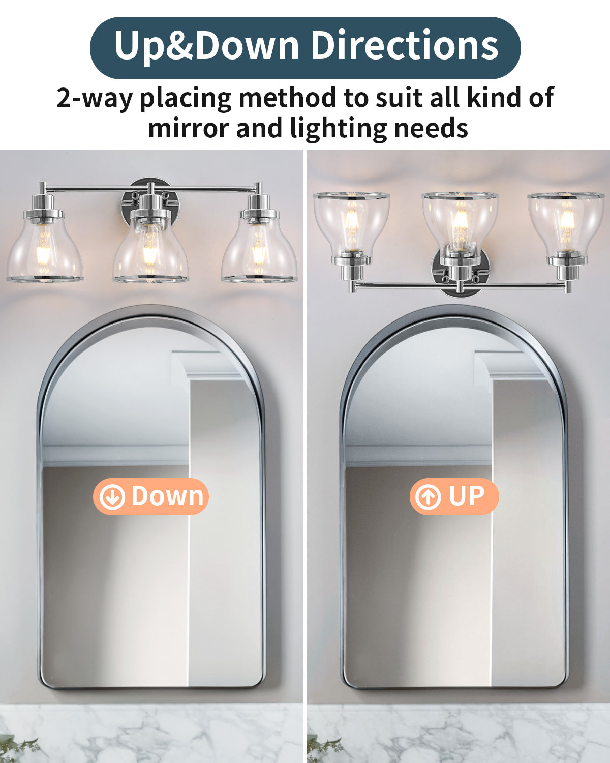 Hermosa Polished Nickel 3-Light Bathroom Vanity Light