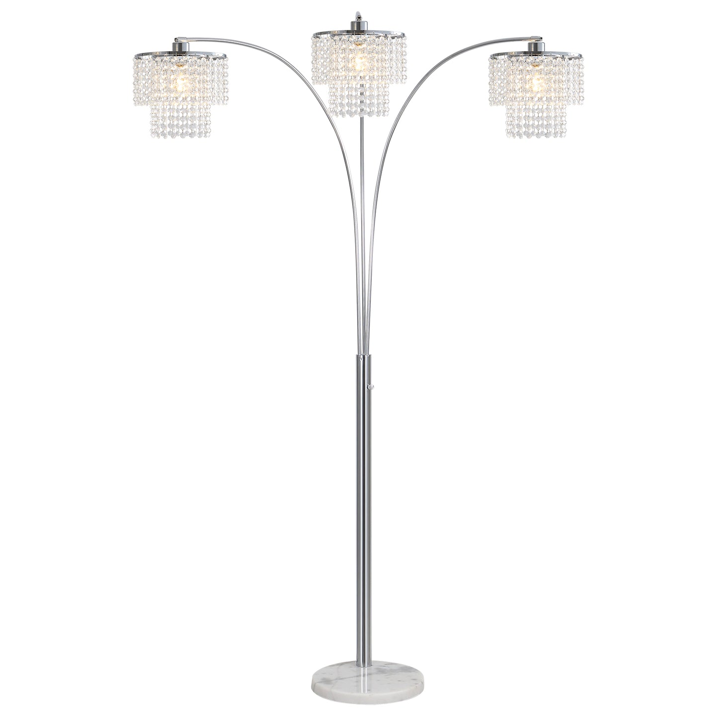 Brio 90" 3-Light Modern Crystal Arc Floor Lamp