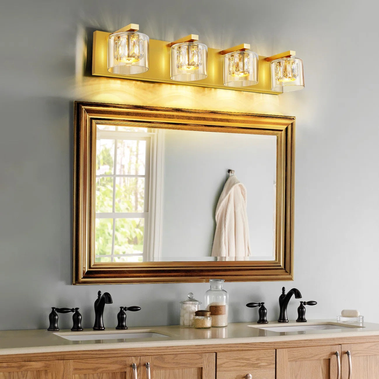 Kolt Gold Traditional 4-Light Bathroom Vanity Light