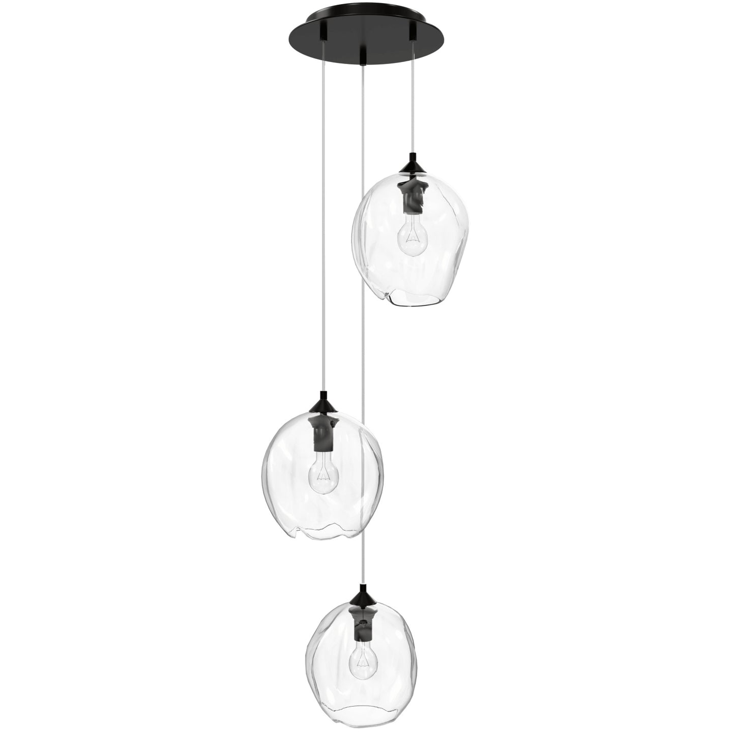 Sonoma Ave 3-Light Clear Globe Pendant Light