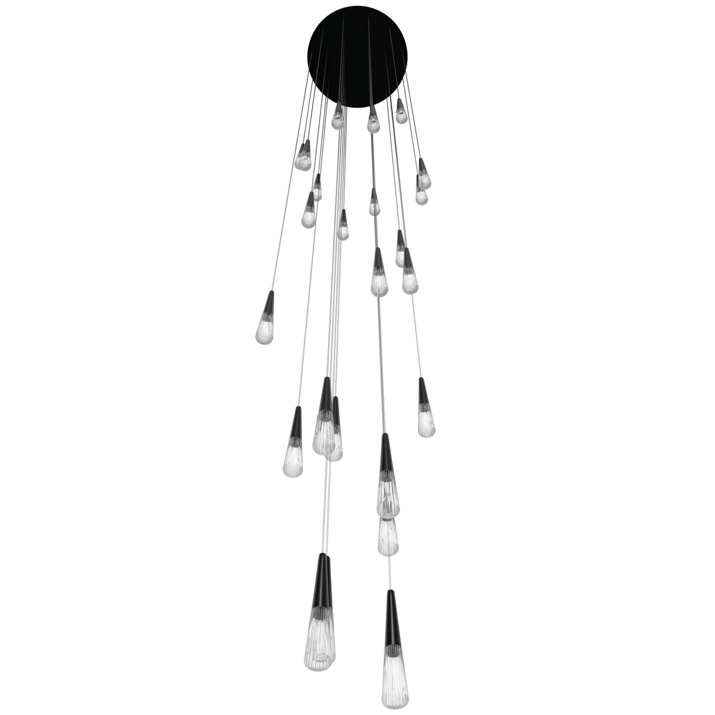 Encino 25-Light Crystal and Gun Metal Pendant Light