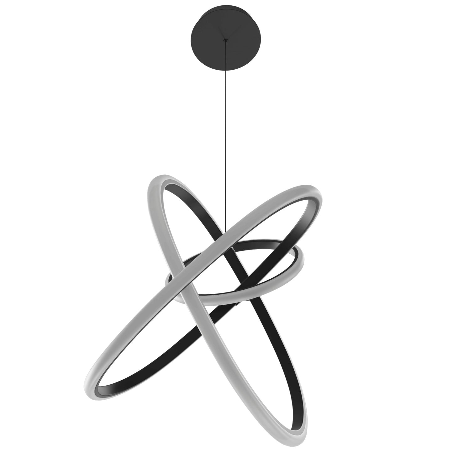 Circa Modern Black Looping Round LED Pendant Light
