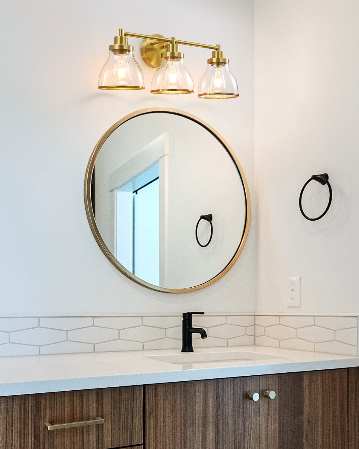 Hermosa Gold 3-Light Bathroom Vanity Light