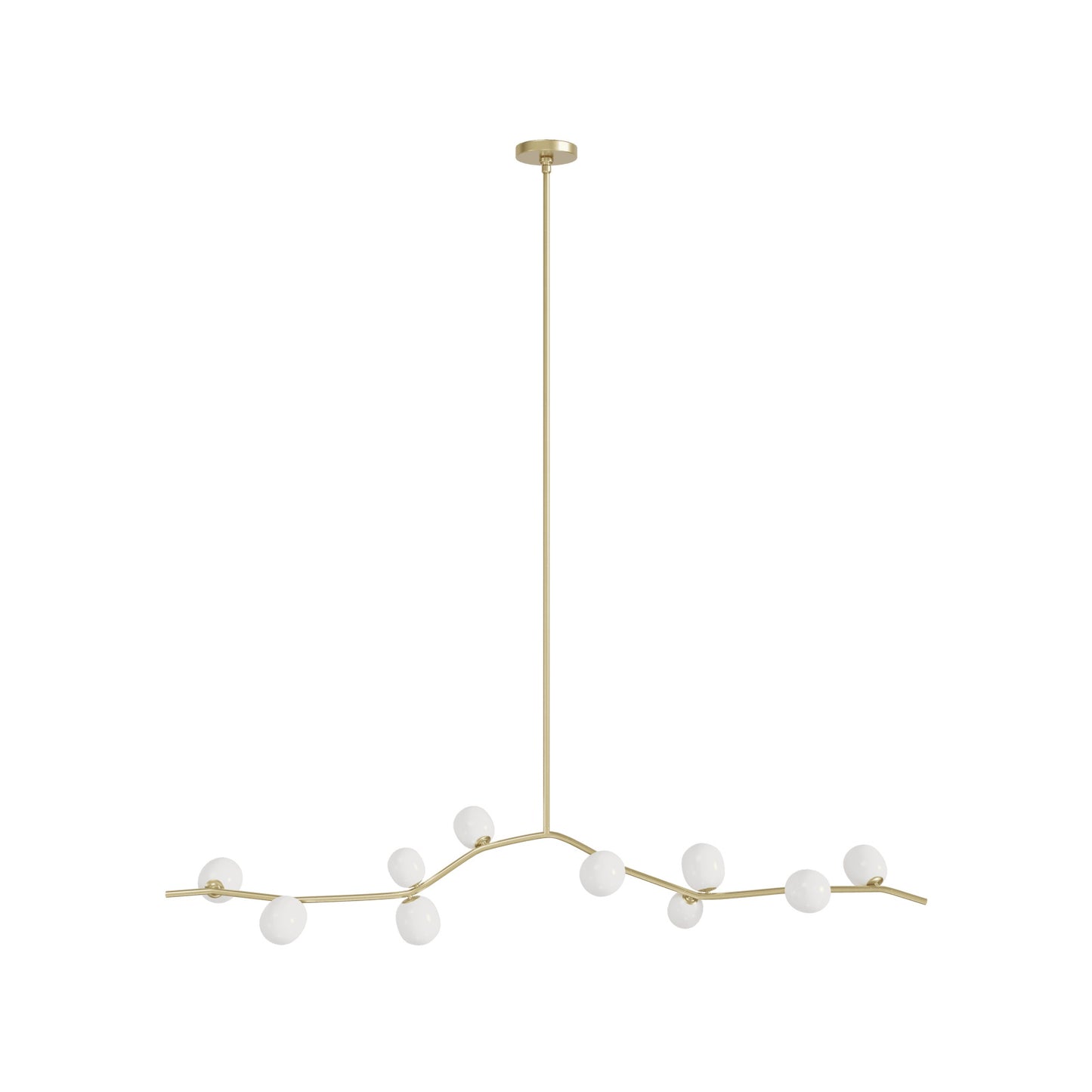 Hampton 10-Light Brushed Brass with White Glass Chandelier