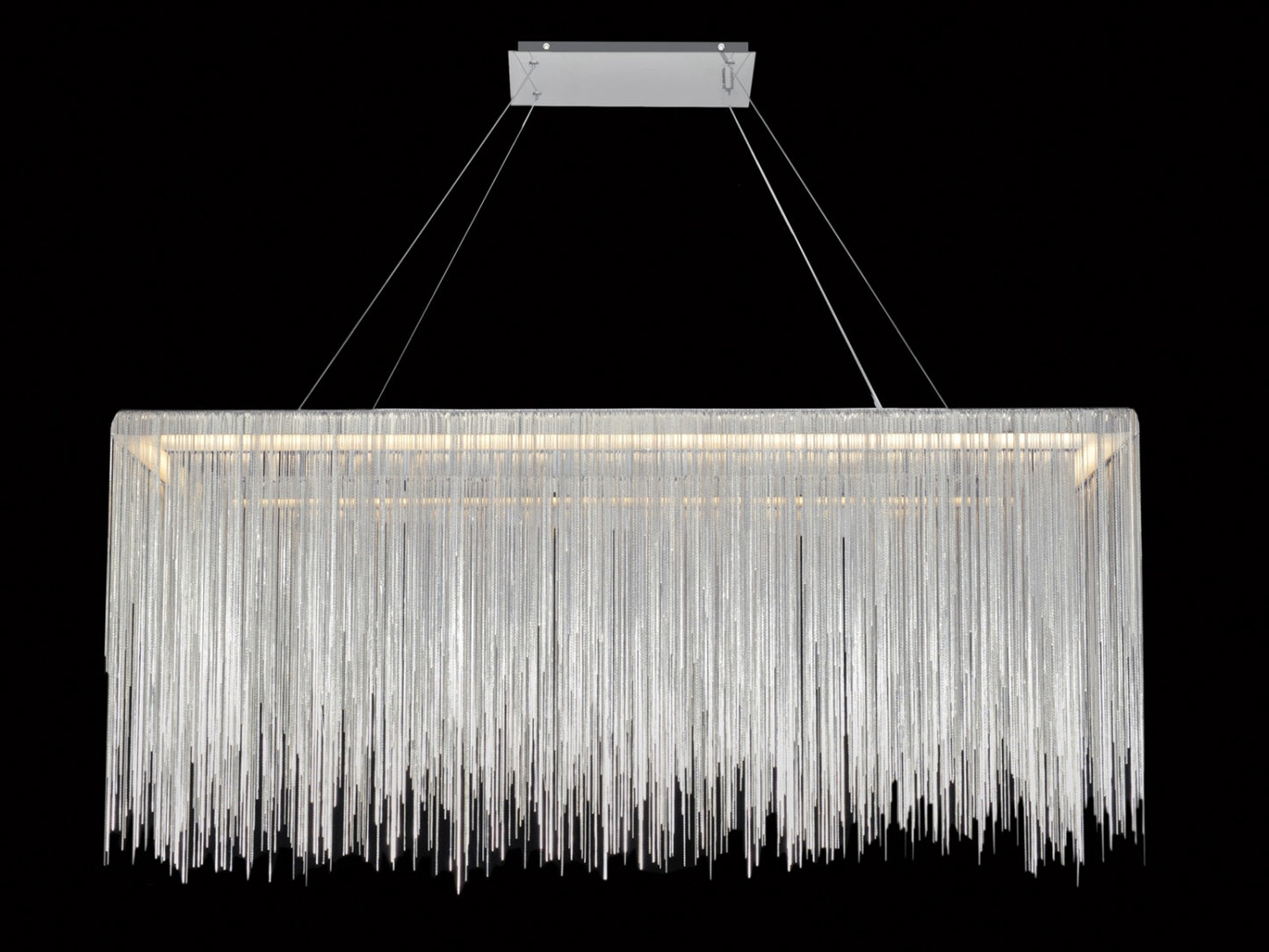 Fountain Ave Chrome Statement Chain Linear Chandelier