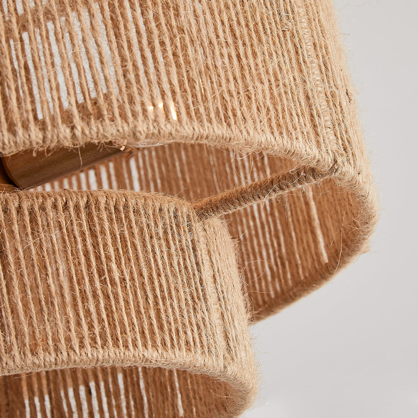 3-Light Coastal Jute Semi-Flush Mount Ceiling Light