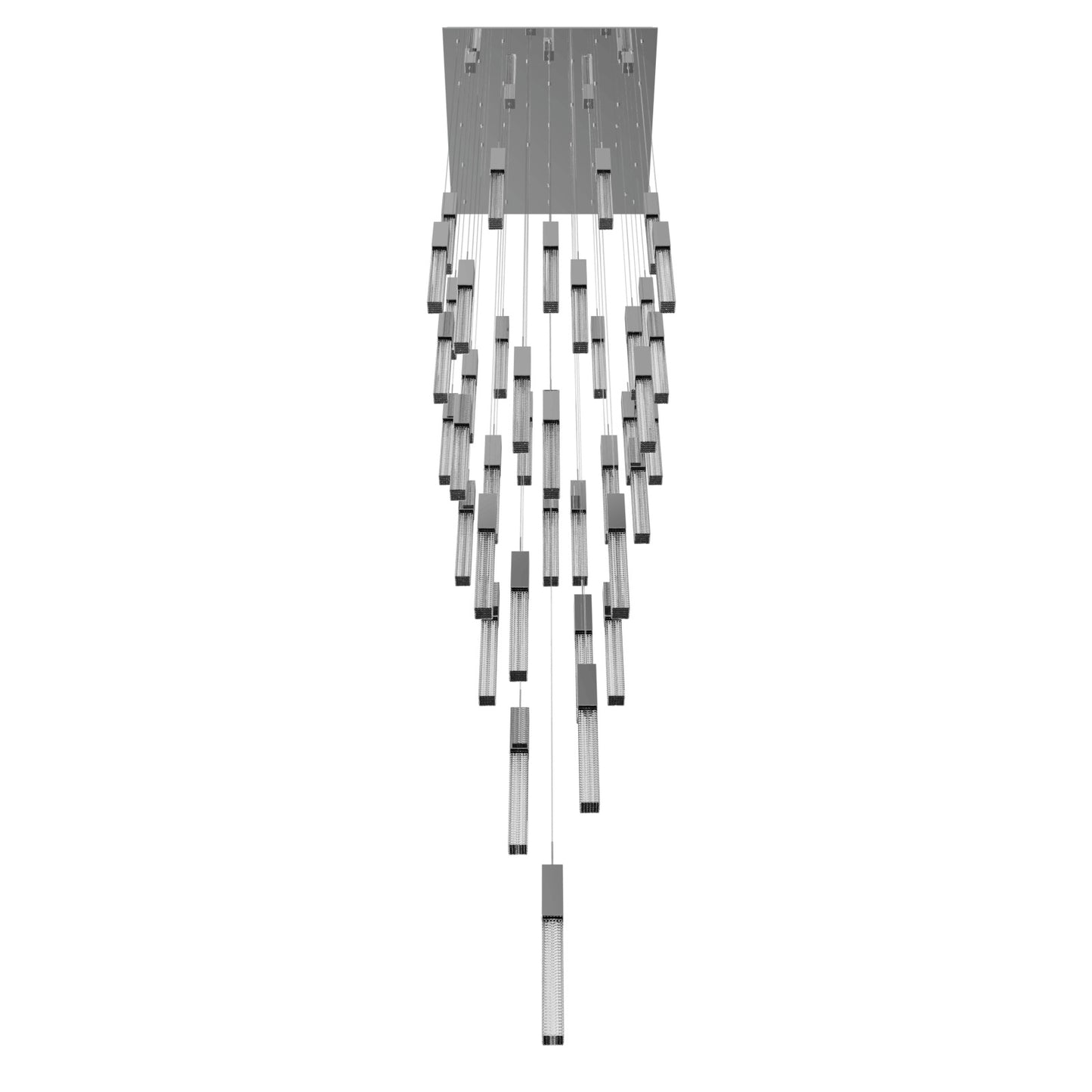 Boa 41-Light LED Polished Chrome Studded Glass Pendant Light