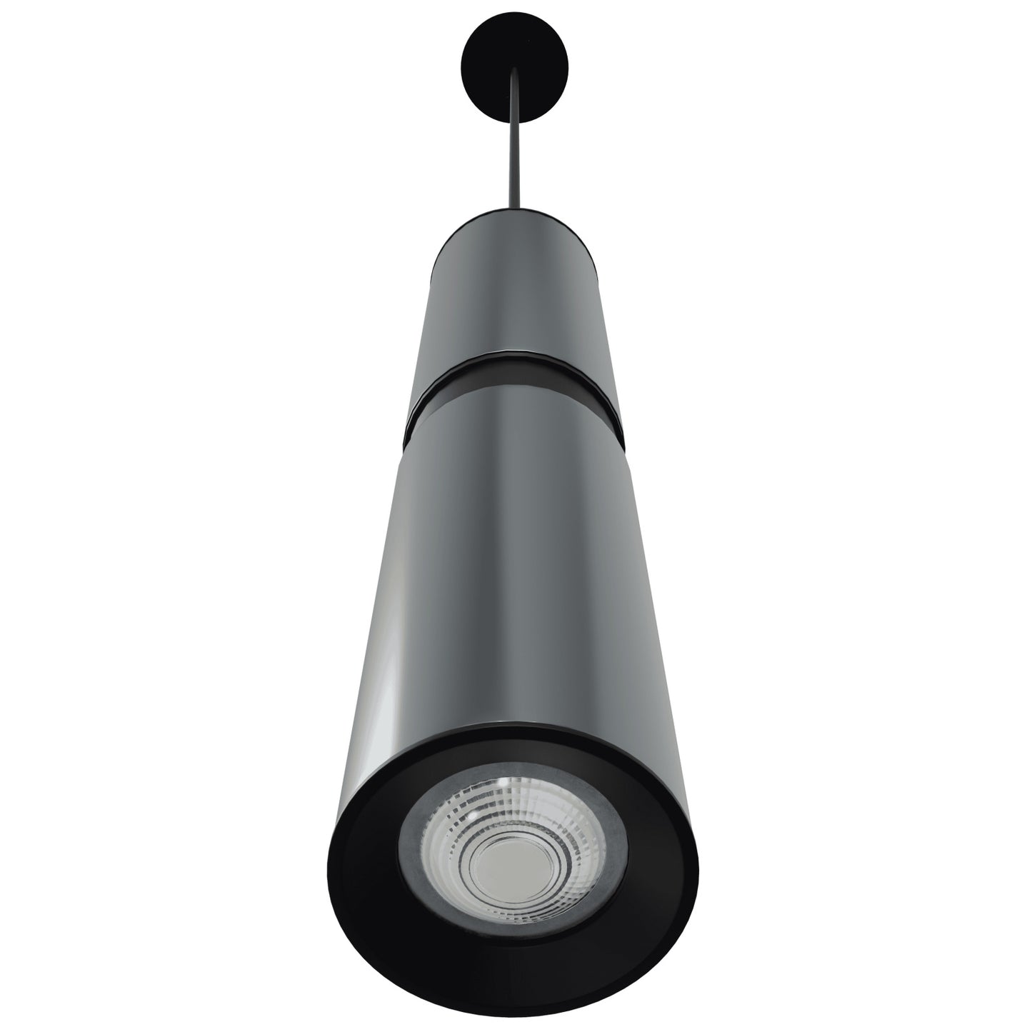 Cicada 1-Light Knurled Dark Grey With Black Pendant Light