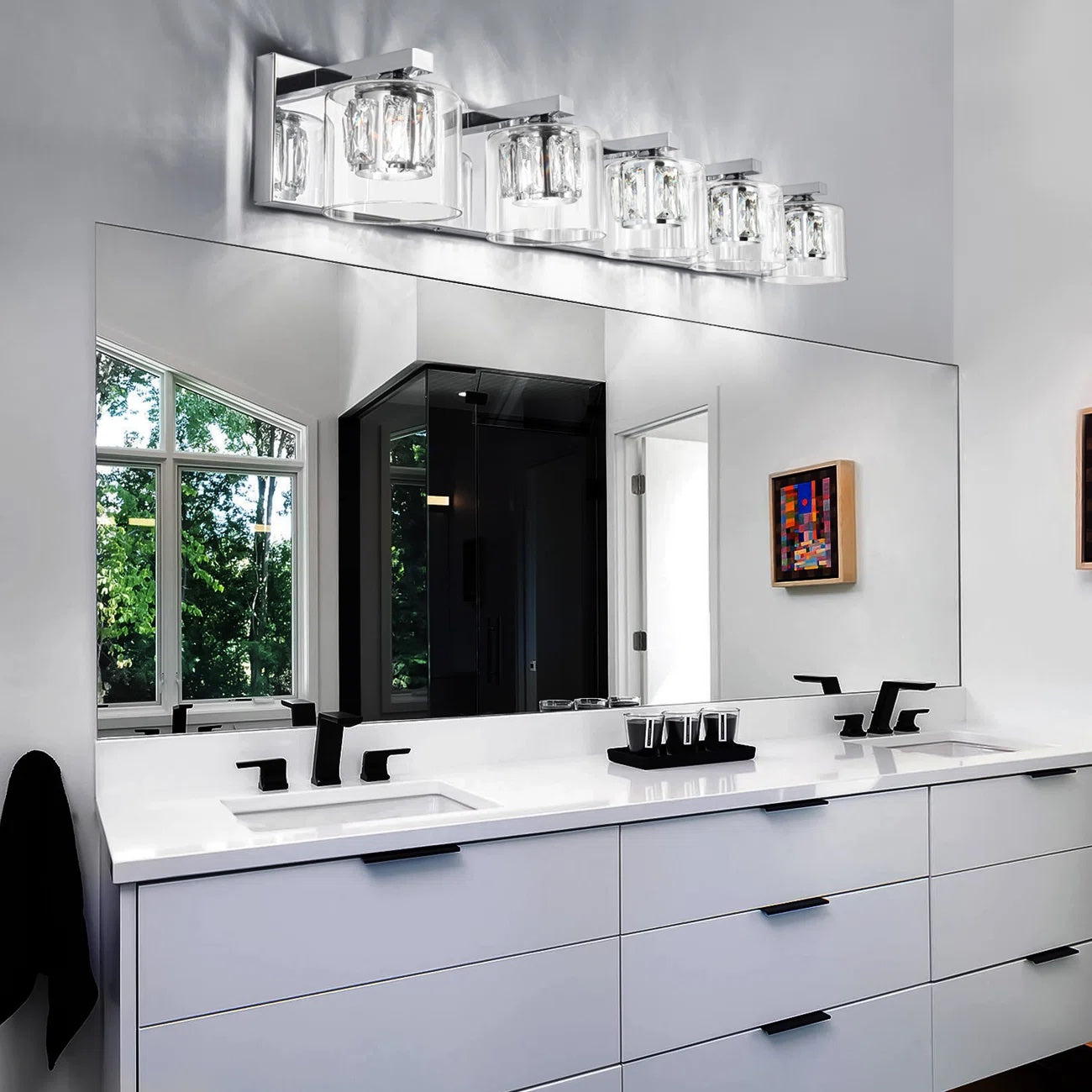 Kolt Chrome Traditional 5-Light Bathroom Vanity Light