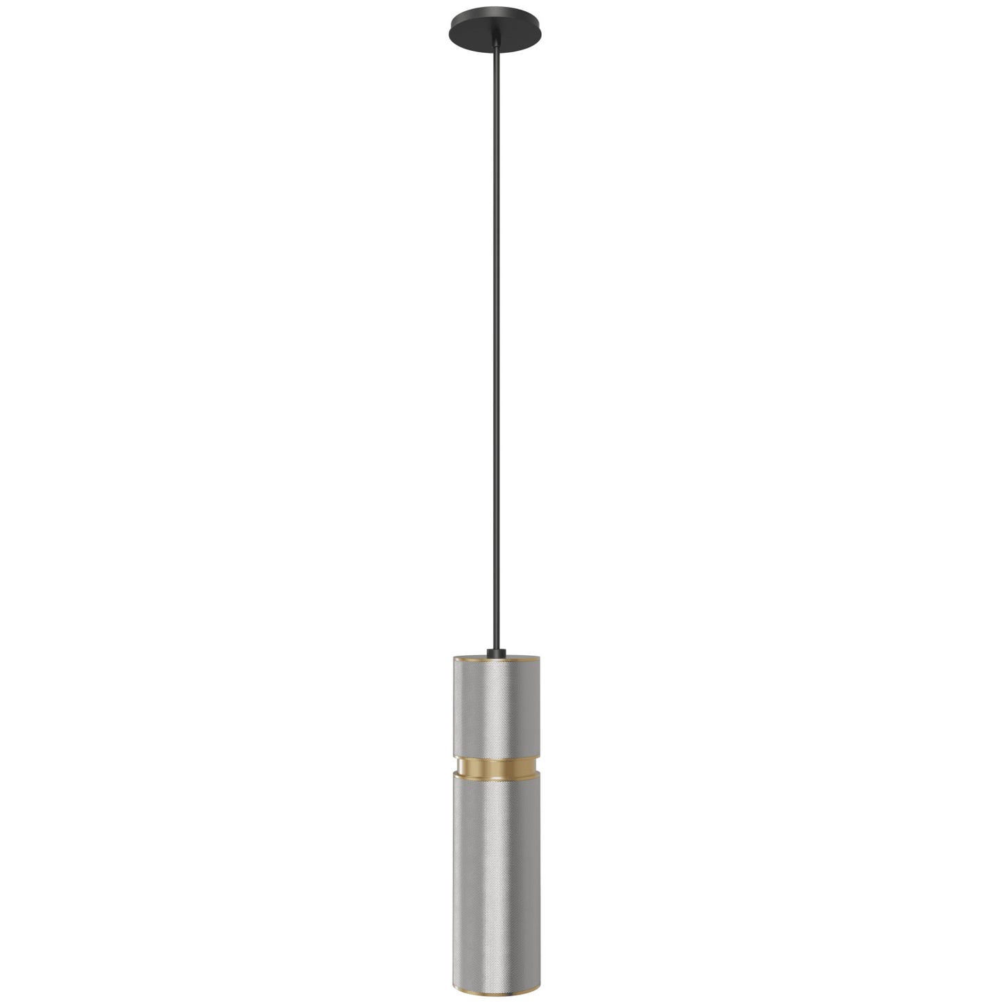 Cicada 1-Light Knurled Light Grey With Brass Pendant Light