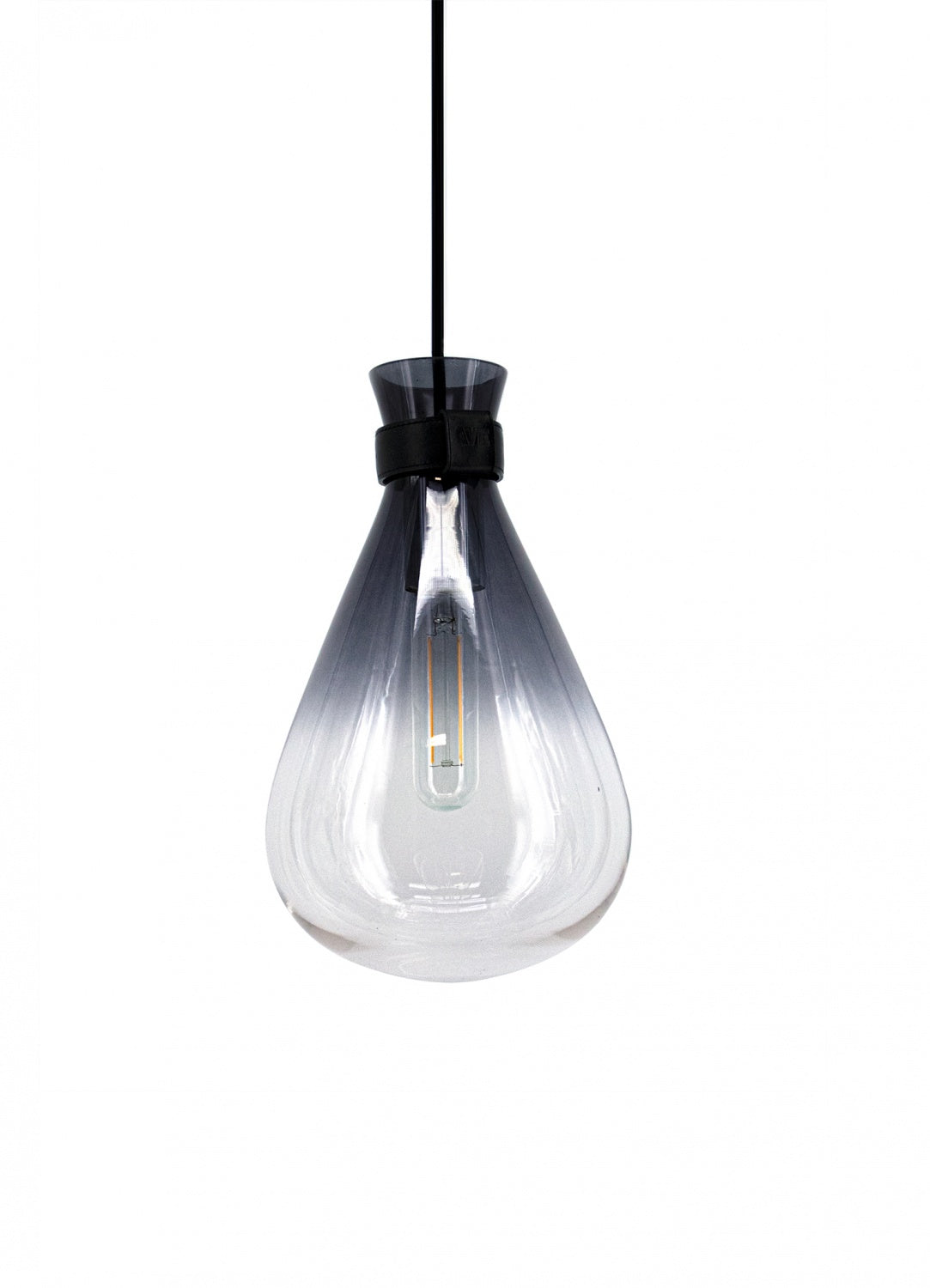 Del Mar 6" 1-Light Ombre Black Glass Pendant Light