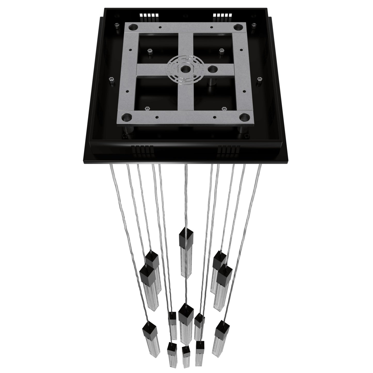 Boa 13-Light LED Dark Bronze Studded Glass Pendant Light