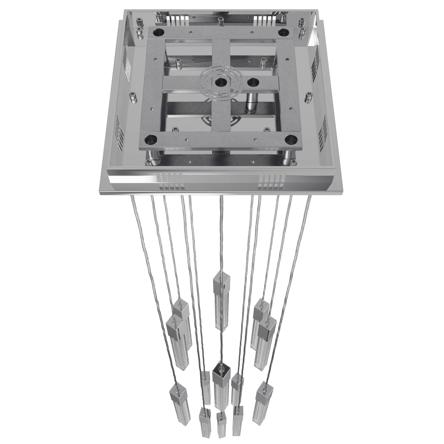 Boa 13-Light LED Polished Chrome Studded Glass Pendant Light