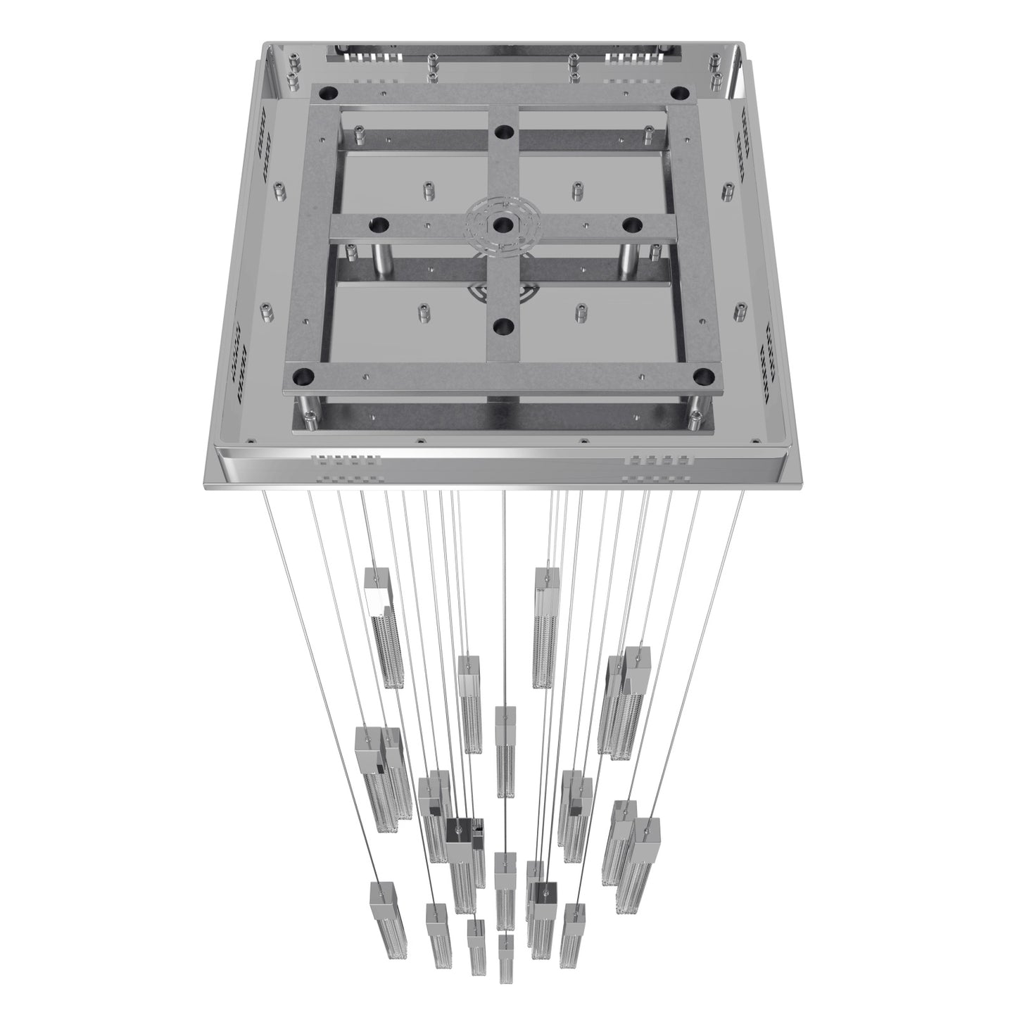Boa 25-Light LED Polished Chrome Studded Glass Pendant Light
